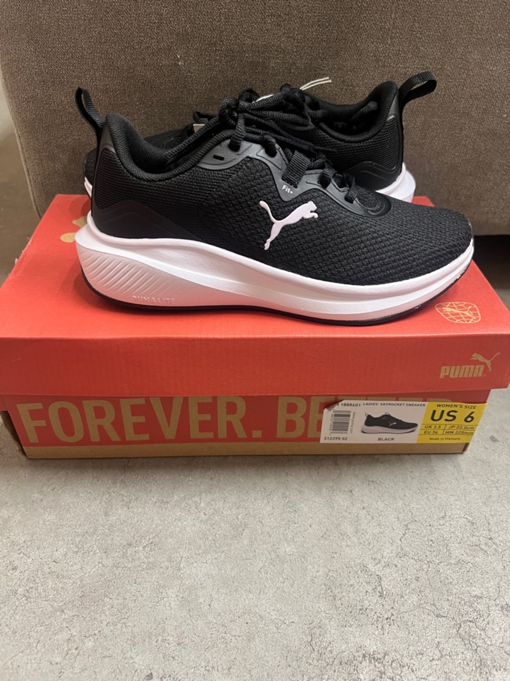 Puma Black and White Women's Running Shoes